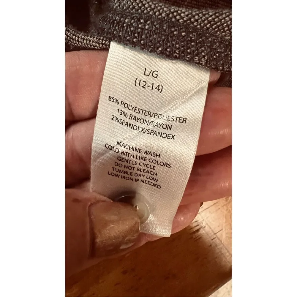 Beach Lunch Lounge Pink Gray Flannel Pocketed Top Size L - Picture 6 of 9